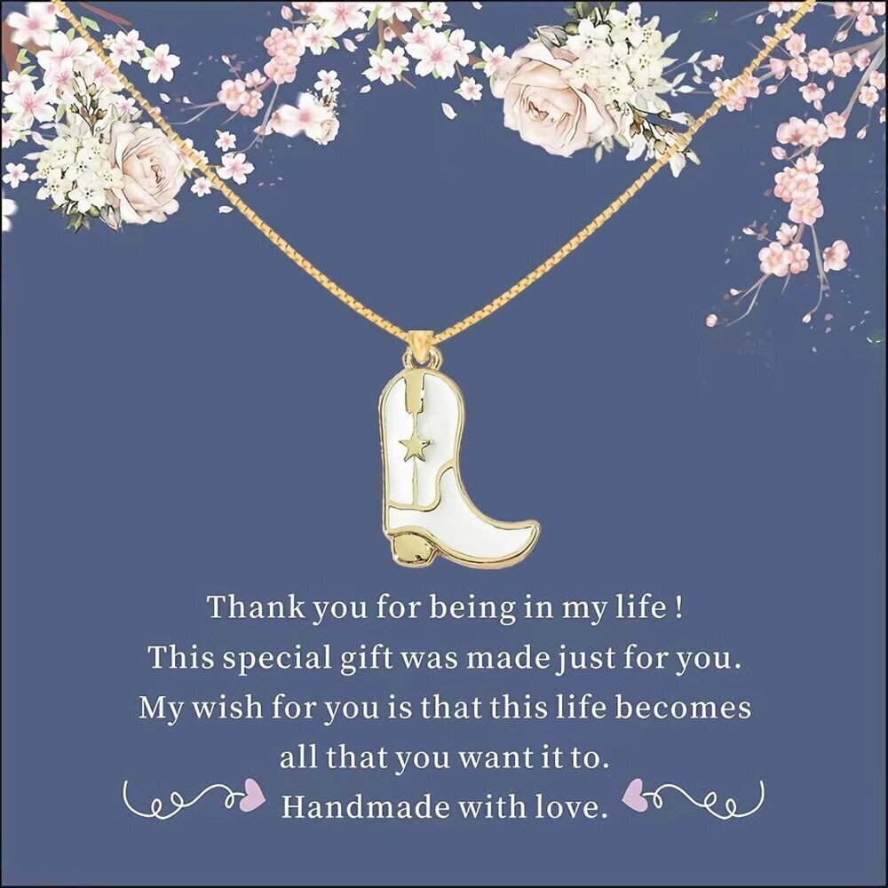 Cowgirl Necklace Gold Plated 14k Brass Western Jewelry for Women Gift